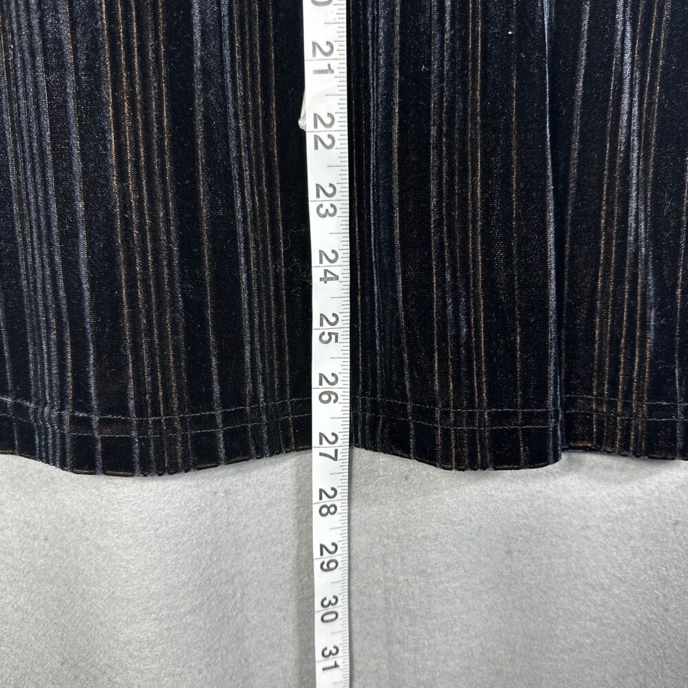 Krush Mens L Black Velvet Striped V-Neck Shirt VTG - Picture 8 of 9